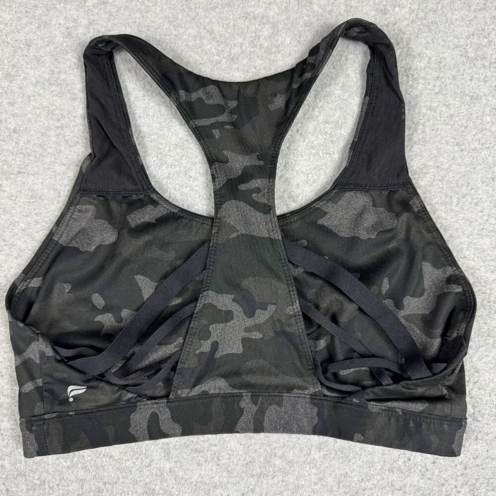 Women's Fabletics Camouflage Racer Back Strap Back Sports Bra Tank Top - Small